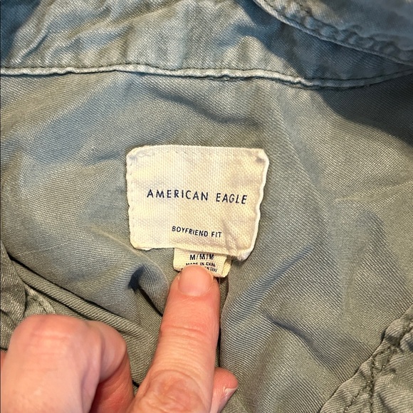 American Eagle Outfitters Olive Button Down Shirt - Picture 6 of 6